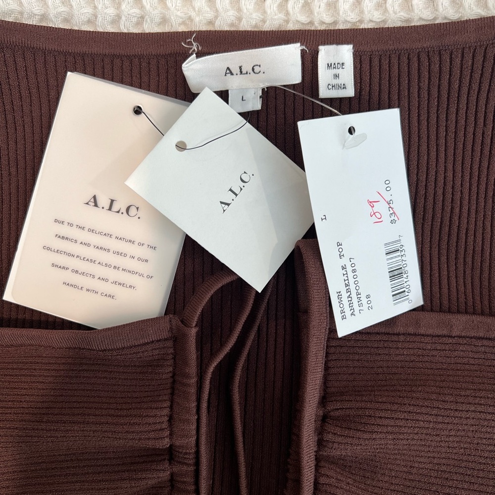 A.L.C Annabelle Cross-Front Rib Knit Top - Picture 2 of 4